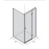 Prekės „Dušo kabina AQUALUX Hinged 100x80, dešininė“ paveikslėlis