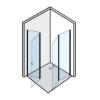 Prekės „Dušo kabina RAVENA chrome DD 90x90“ paveikslėlis