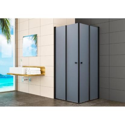 Prekės „Dušo kabina RAVENA black DD 80x80“ paveikslėlis