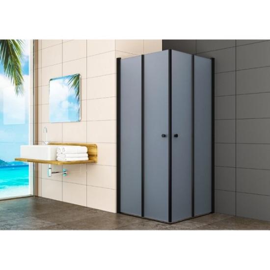 Prekės „Dušo kabina RAVENA black DD 80x80“ paveikslėlis