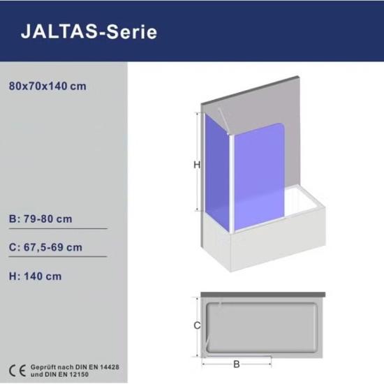 Prekės „Vonios sienelė AQUABATOS Jaltas 80x70x140“ paveikslėlis