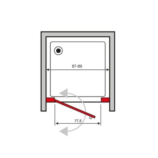 Prekės „Dušo durys BOX DOCCIA Vera VRP1 90x200, kairinės“ paveikslėlis