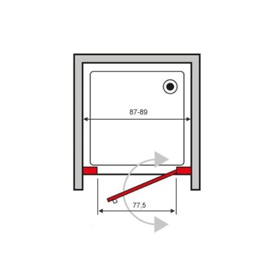 Prekės „Dušo durys BOX DOCCIA Vera VRP1 90x200, dešininės“ paveikslėlis