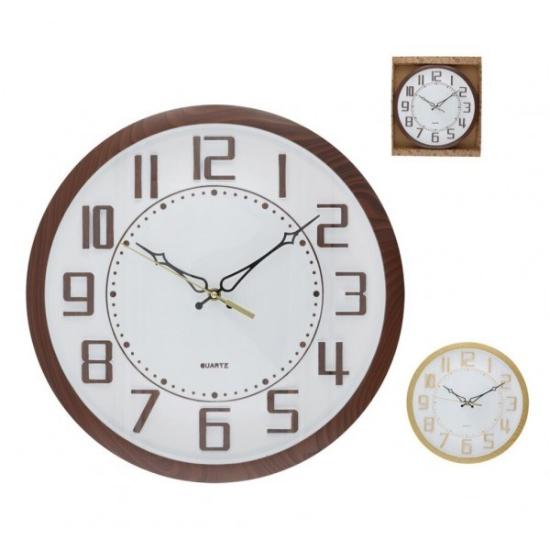 Prekės „Laikrodis plast. sieninis 40cm WOOD“ paveikslėlis