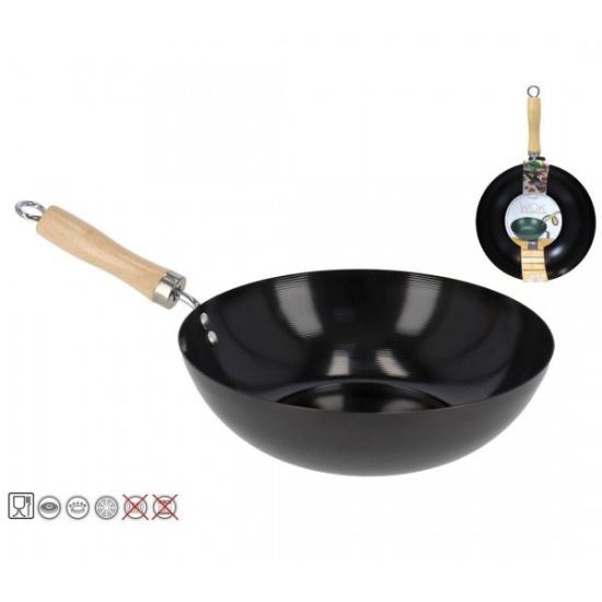Prekės „Keptuvė met. 28cm med. rankena WOK“ paveikslėlis