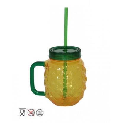 Prekės „Puodukas plast. 500ml s/d ir šiaudeliu“ paveikslėlis