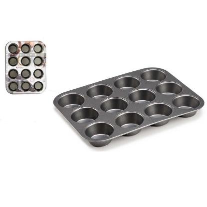 Prekės „Kepimo forma keksiukams 12vnt 25*19*2.5cm/0.3cm“ paveikslėlis