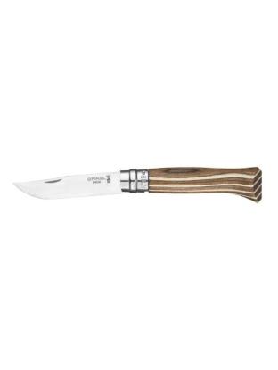 Prekės „Peilis Opinel Nr.8 Laminated Brown nerūdijančio plieno ašmenimis ir ruda beržo rankena“ paveikslėlis