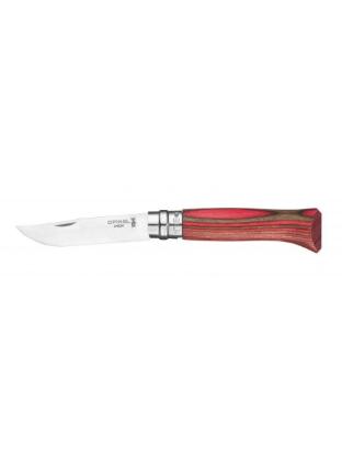 Prekės „Peilis Opinel Nr.8 Laminated Red nerūdijančio plieno ašmenimis ir raudona beržo rankena“ paveikslėlis