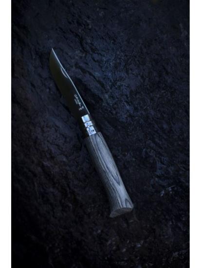 Prekės „Peilis Opinel Nr.8 Laminated Grey nerūdijančio plieno ašmenimis ir pilka beržo rankena“ paveikslėlis
