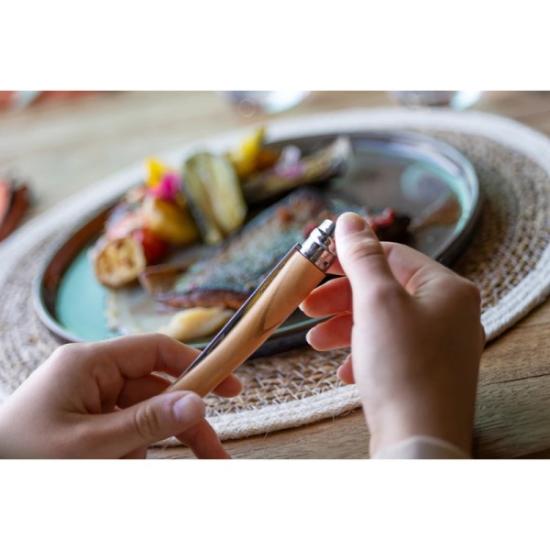 Prekės „Peilis plonais ašmenims dežutėje Opinel Case N10 Slim Olive Mirror Blade“ paveikslėlis