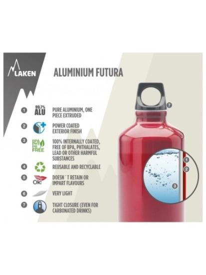 Prekės „Aliumininis butelis Laken Futura 1,5 l - Granito“ paveikslėlis