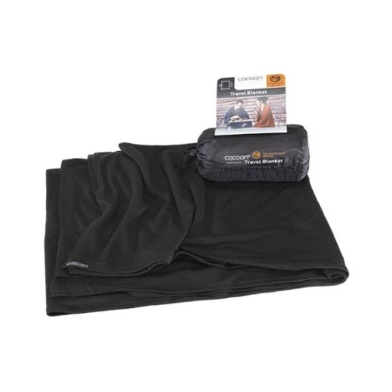 Prekės „Kelioninė antklodė COCOON Merino Wool/Silk Travel Blanket - Juoda“ paveikslėlis