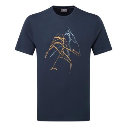 Prekės „Vyriški marškinėliai Montane Abstract Mountain T-Shirt - Tamsiai mėlyna, XS“ paveikslėlis