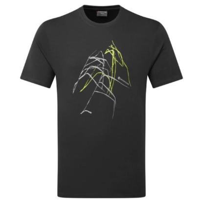 Prekės „Vyriški marškinėliai Montane Abstract Mountain T-Shirt - Tamsiai pilka, S“ paveikslėlis