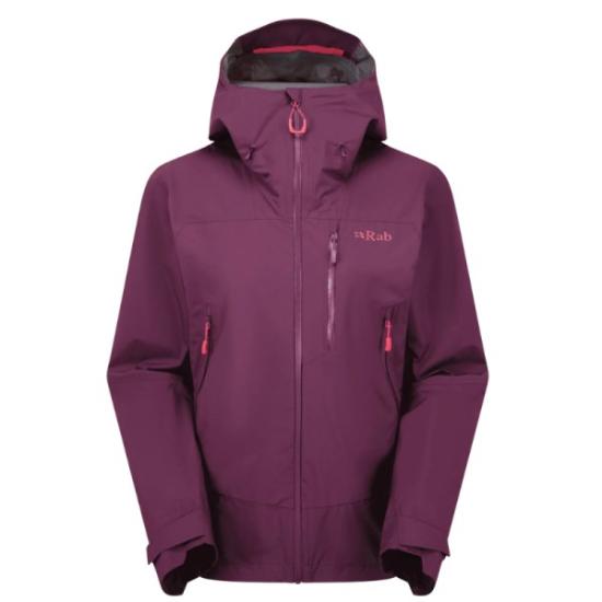 Prekės „Moteriška striukė nuo lietaus Rab Downpour Mountain Jacket Wmns - Violetinė, S“ paveikslėlis