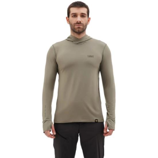 Prekės „Vyriški marškinėliai Turbat Hike Lite LS Hood Mns - Žalia, XL“ paveikslėlis