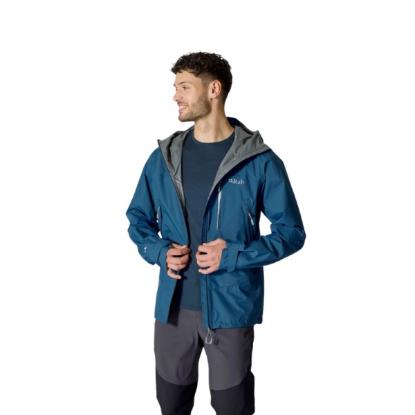 Prekės „Vyriška striukė nuo lietaus Rab Downpour Mountain Jacket - Tamsiai mėlyna, S“ paveikslėlis
