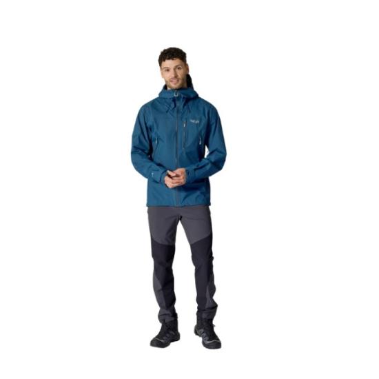 Prekės „Vyriška striukė nuo lietaus Rab Downpour Mountain Jacket - Tamsiai mėlyna, S“ paveikslėlis