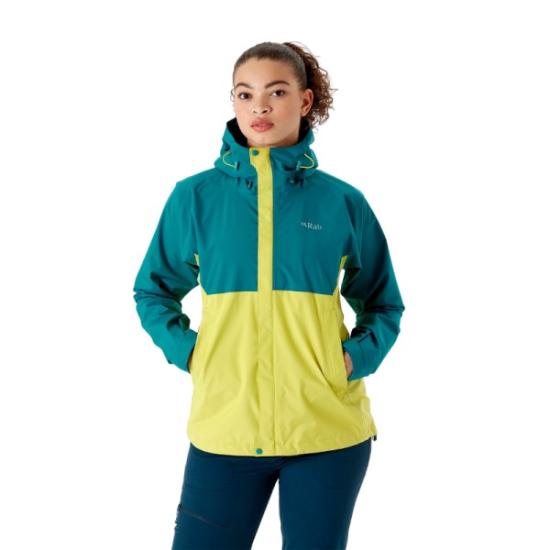 Prekės „Moteriška striukė nuo lietaus Rab Downpour Eco Jacket - Elektrinė/geltona, XS“ paveikslėlis