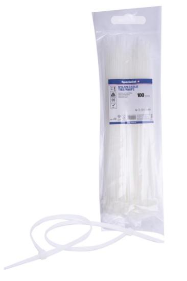 Prekės „Dirželis nailon. baltas 3,6x300mm,100vnt“ paveikslėlis