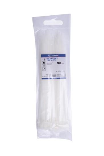 Prekės „Dirželis nailon. baltas 3,6x300mm,100vnt“ paveikslėlis