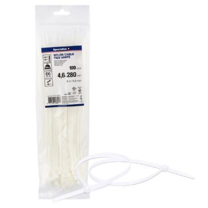 Prekės „Dirželis nailon. baltas 4,6x280mm,100vnt“ paveikslėlis