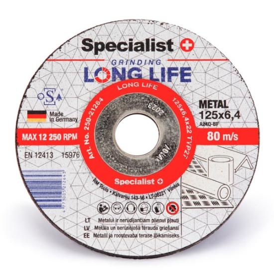 Prekės „Šlif. diskas LONG LIFE 125x6,4x22 mm“ paveikslėlis