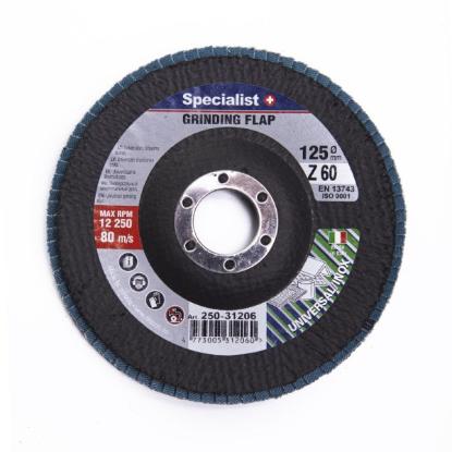 Prekės „Diskas lapelinis 125x22,2 mm P60 metalui Inox lenktas Specialist+“ paveikslėlis