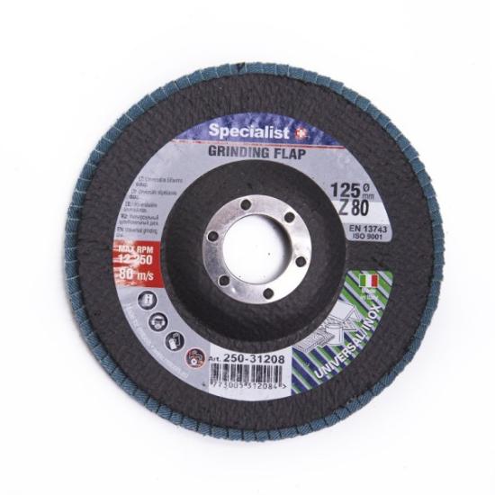 Prekės „Diskas lapelinis 125x22,2 mm P80 metalui Inox lenktas Specialist+“ paveikslėlis