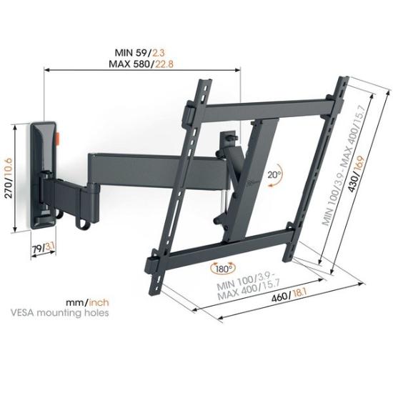 Prekės „VOGEL S  COMFORT TVM3443B TV Laikiklis“ paveikslėlis