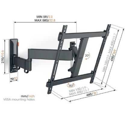 Prekės „VOGEL S  COMFORT TVM3443B TV Laikiklis“ paveikslėlis
