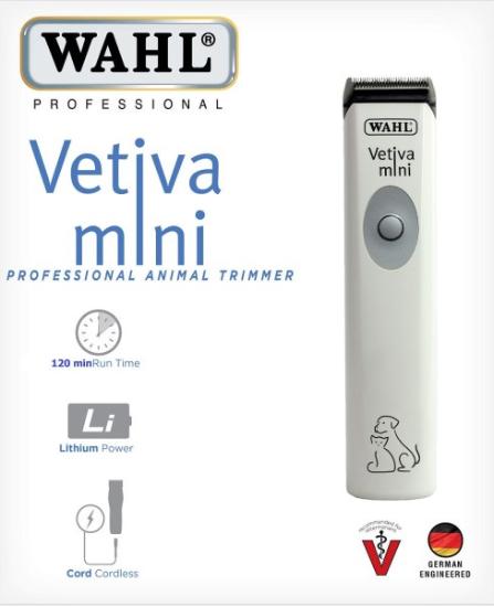 Prekės „WAHL 1584-0481 Vetiva mini balt. Kerpamoji mašinėlė gyvūnams“ paveikslėlis