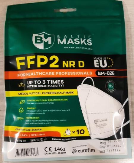 Prekės „BALTIC MASKS BM-026 Respiratoriai FFP2, (10vnt)“ paveikslėlis