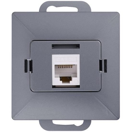 Prekės „Lizdas kompiuterinis antracitas RJ45-P1 Perla Abex“ paveikslėlis