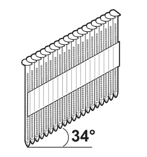 Prekės „Vinys pistoletui 3,1x90 mm 34° 1500 vnt juodos BL C1 Essve 771023“ paveikslėlis