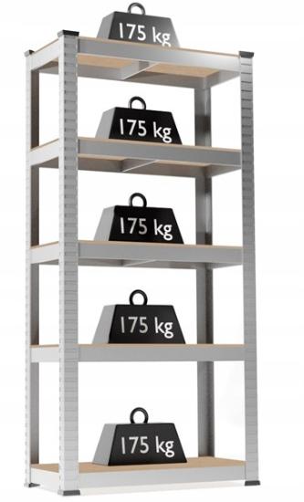 Prekės „Stelažai 5 lentynų 2 vnt.180x90x30cm 175kg GWI0885 komplektas“ paveikslėlis