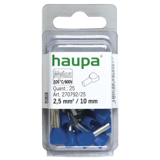 Prekės „Antgalis laidų sujungimo 2 x 2,5 / 10 mėlynas 270792 / 25 HAUPA“ paveikslėlis