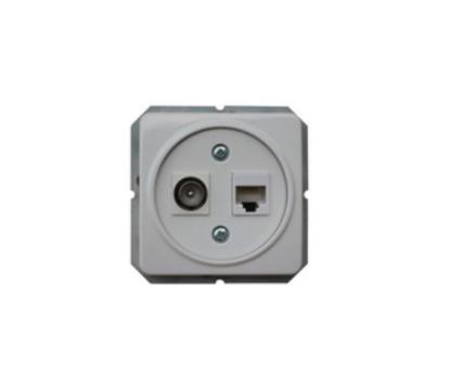 Prekės „Antenos ir kompiuterio kištukinis lizdas Vilma ST150, be rėmelio, TVL+KLRJ45-15e2-02, baltos spalvos“ paveikslėlis