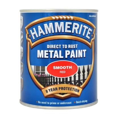 Prekės „Dažai Hammerite Smooth raudona 0,75L“ paveikslėlis