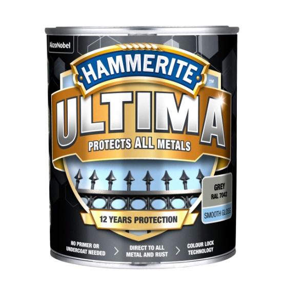 Prekės „Dažai Hammerite Ultima Smooth antracit 0,7L“ paveikslėlis