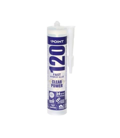 Prekės „Stiprūs ir greiti klijai POINT 120 Clear Power, skaidrūs, 290 ml“ paveikslėlis
