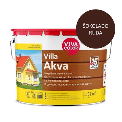Prekės „VIVACOLOR Villa Akva 8017 medienos dažai, 9 L, Šokoladinė“ paveikslėlis