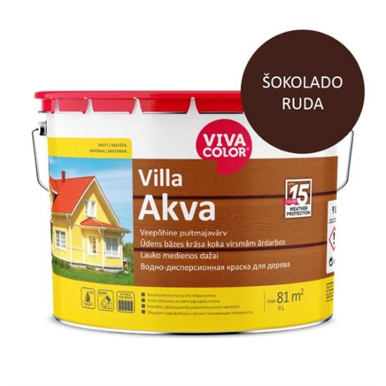 Prekės „VIVACOLOR Villa Akva 8017 medienos dažai, 9 L, Šokoladinė“ paveikslėlis