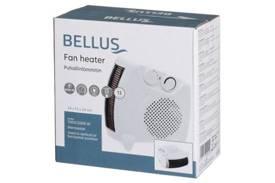 Prekės „Bellus elektrinis ventiliatorinis šildytuvas, 1000 / 2000 W, baltas“ paveikslėlis