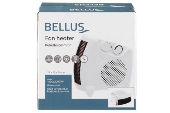 Prekės „Bellus elektrinis ventiliatorinis šildytuvas, 1000 / 2000 W, baltas“ paveikslėlis