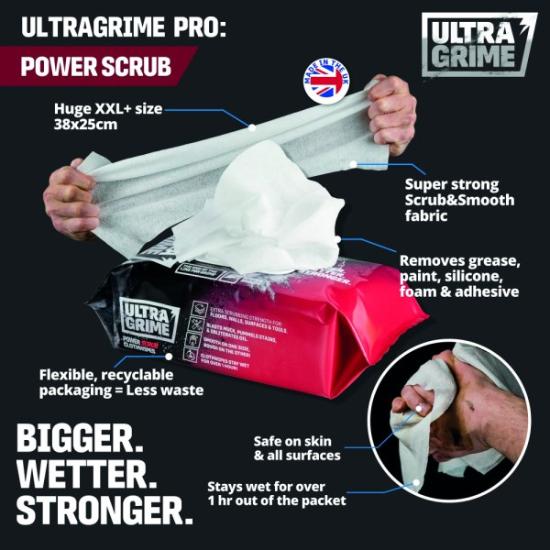 Prekės „Servetėlės abrazyvinės Ultragrime PRO POWER SCRUB XXL 80 vnt.“ paveikslėlis