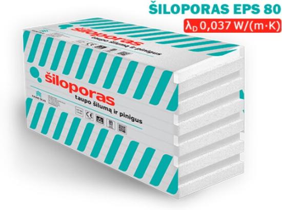 Prekės „Polistirenas, šiloporas EPS 80 M17, 20x1000x1000 mm“ paveikslėlis