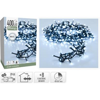 Prekės „Girlianda elektrinė, 400 LED, 8 m, balta, lauko, su laikmačiu, 8 funkcijų“ paveikslėlis