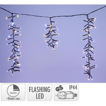 Prekės „Mirksinti girlianda-varvekliai, 528 LED, 350 × 48 cm, balta, lauko, su laikmačiu“ paveikslėlis